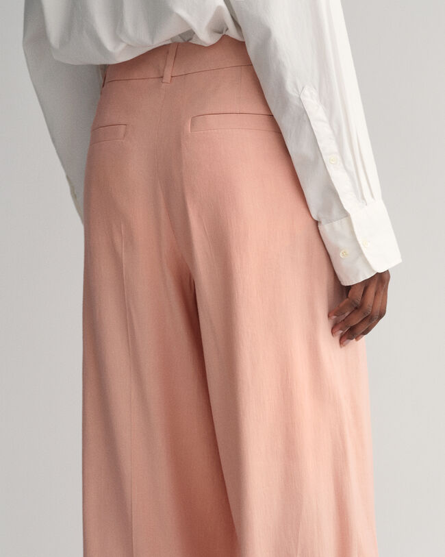Wide Leg Stretch Linen Pants