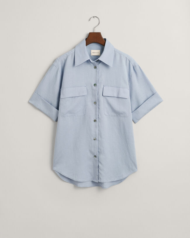 Relaxed Fit Pocket Detail Short Sleeve Shirt