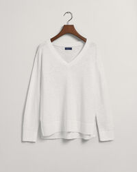 Linen Blend V-Neck Sweater