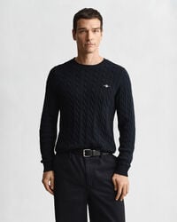 Cotton Cable Knit Crew Neck Sweater