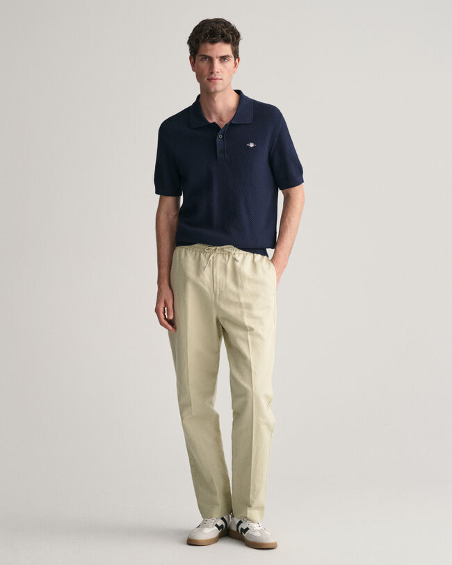 Structured Cotton Polo Sweater