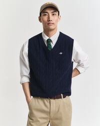 Lambswool Cable Knit Vest
