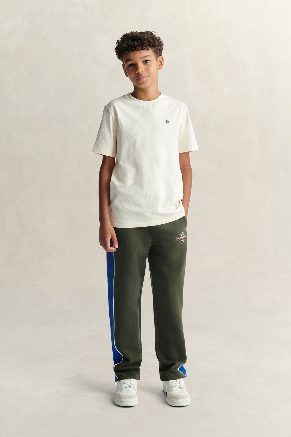 Teen Boys Color Block Sweatpants — DARK MOSS GREEN