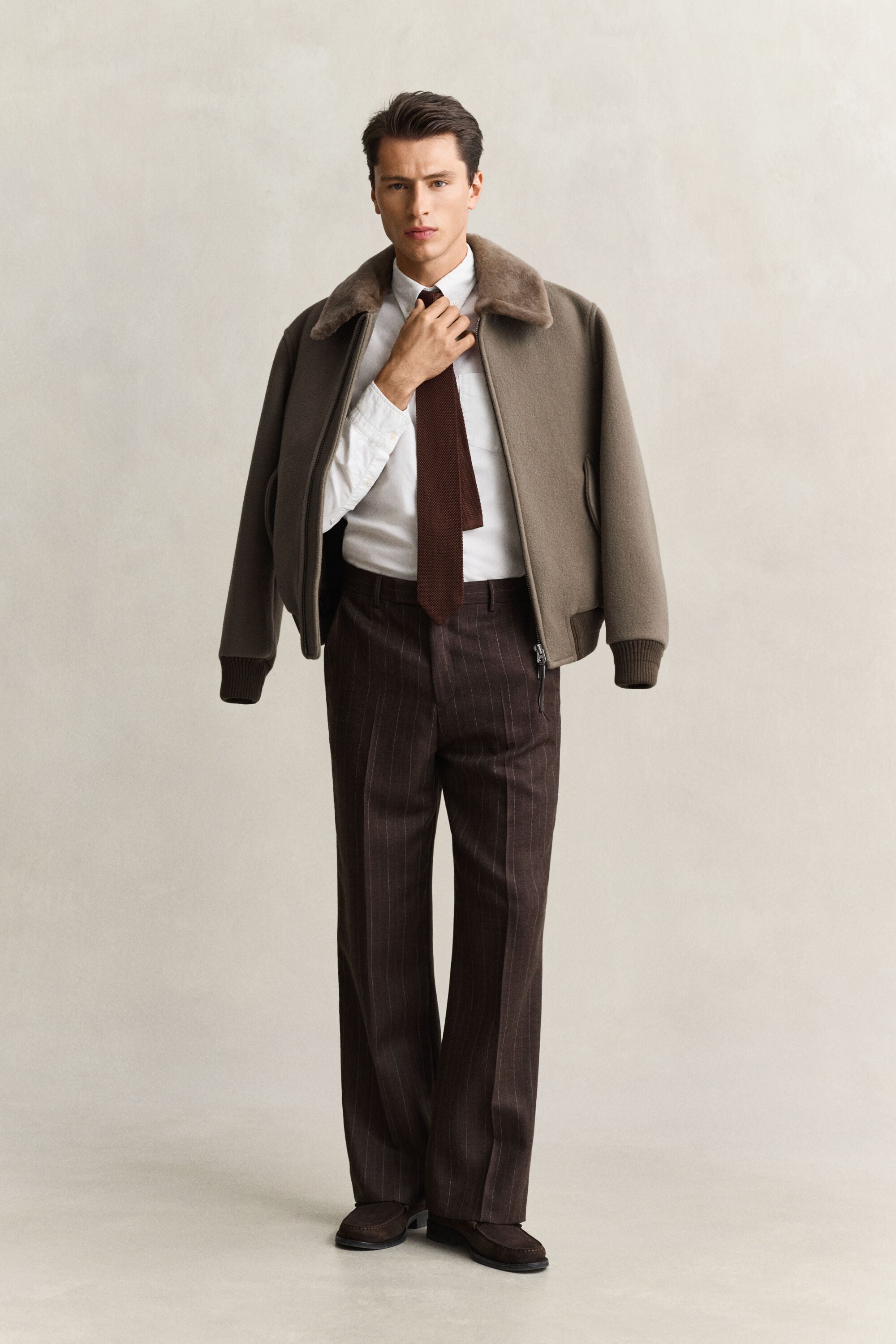 Wool Shearling Aviator Jacket