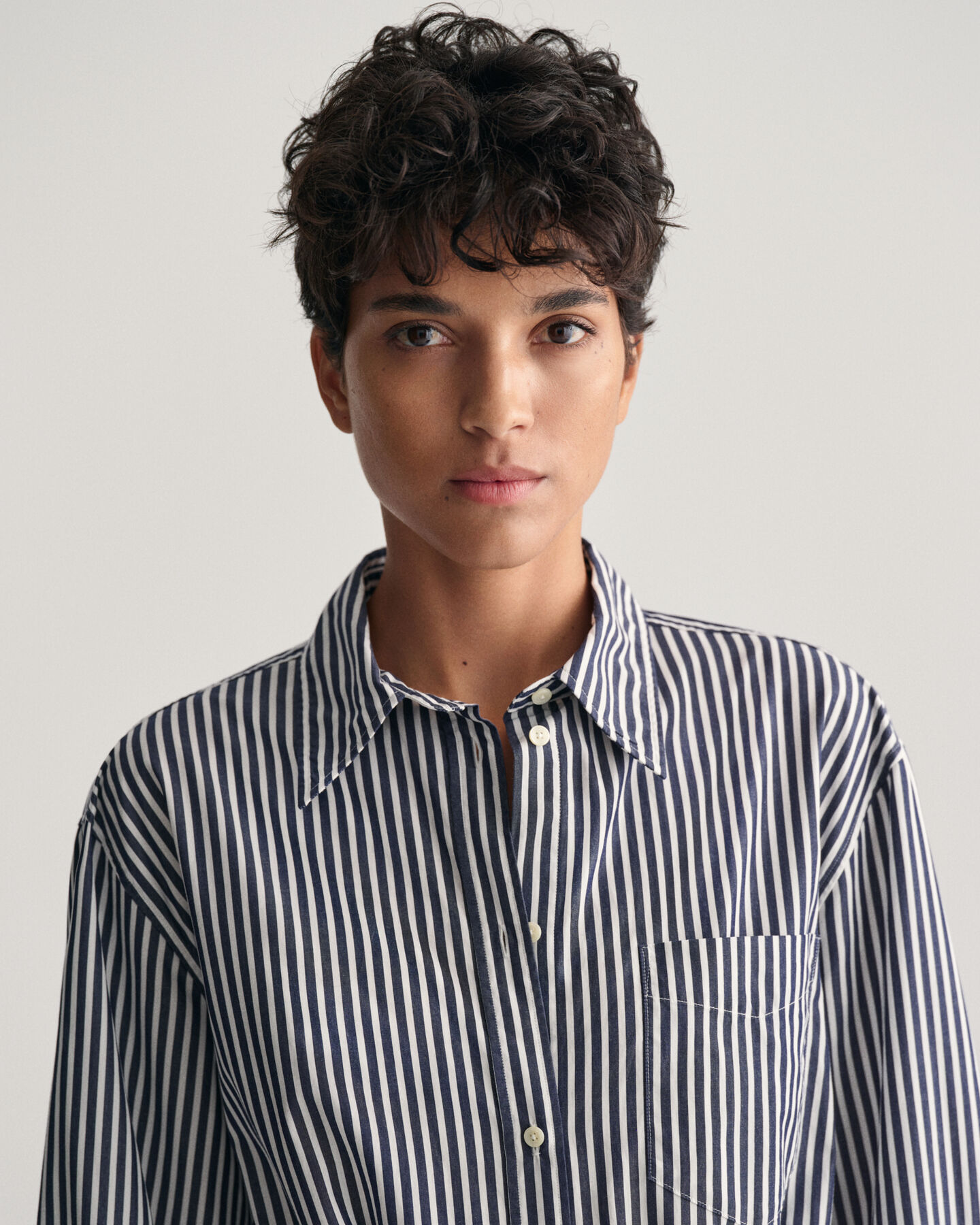 Striped Poplin Shirt Dress