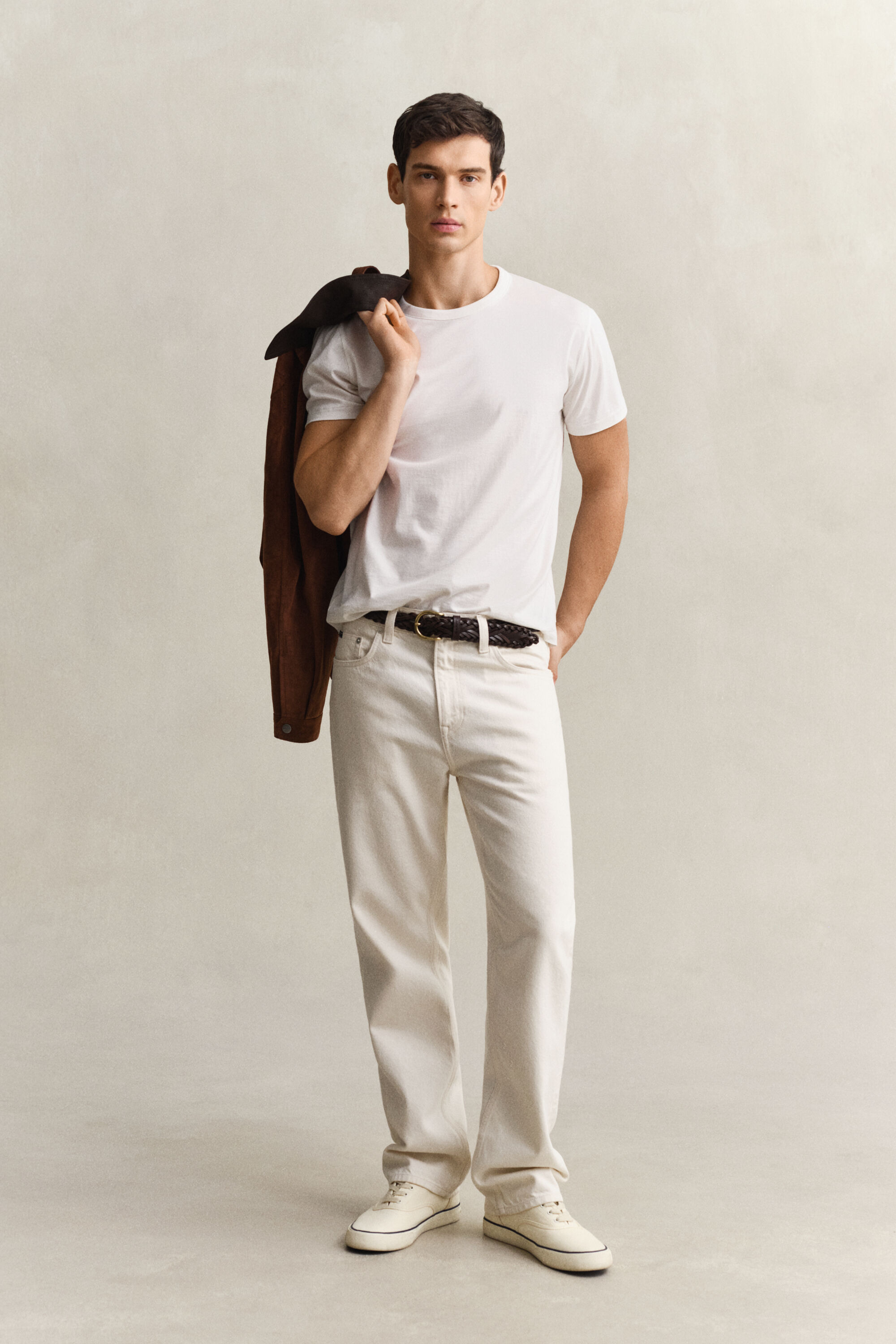 Straight Fit Ecru Jeans