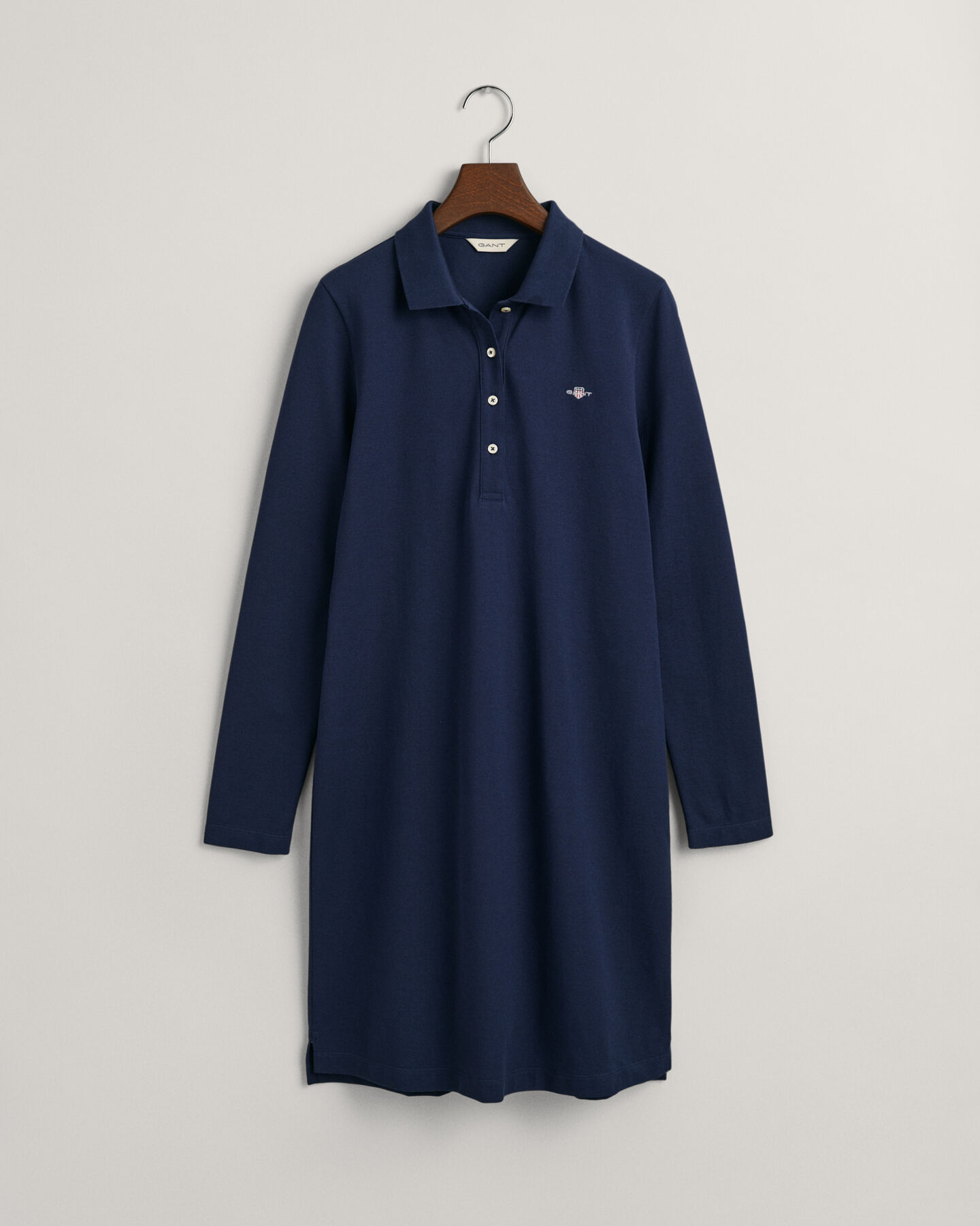 Shield Piqué Long Sleeve Dress