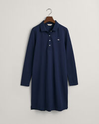 Shield Piqué Long Sleeve Dress