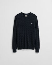 Cotton Cable Knit Crew Neck Sweater