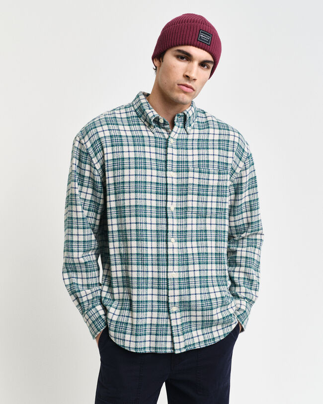 Oversized Textured Checked Shirt