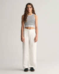 Teen Girls Wide Leg Pleated Linen Pants