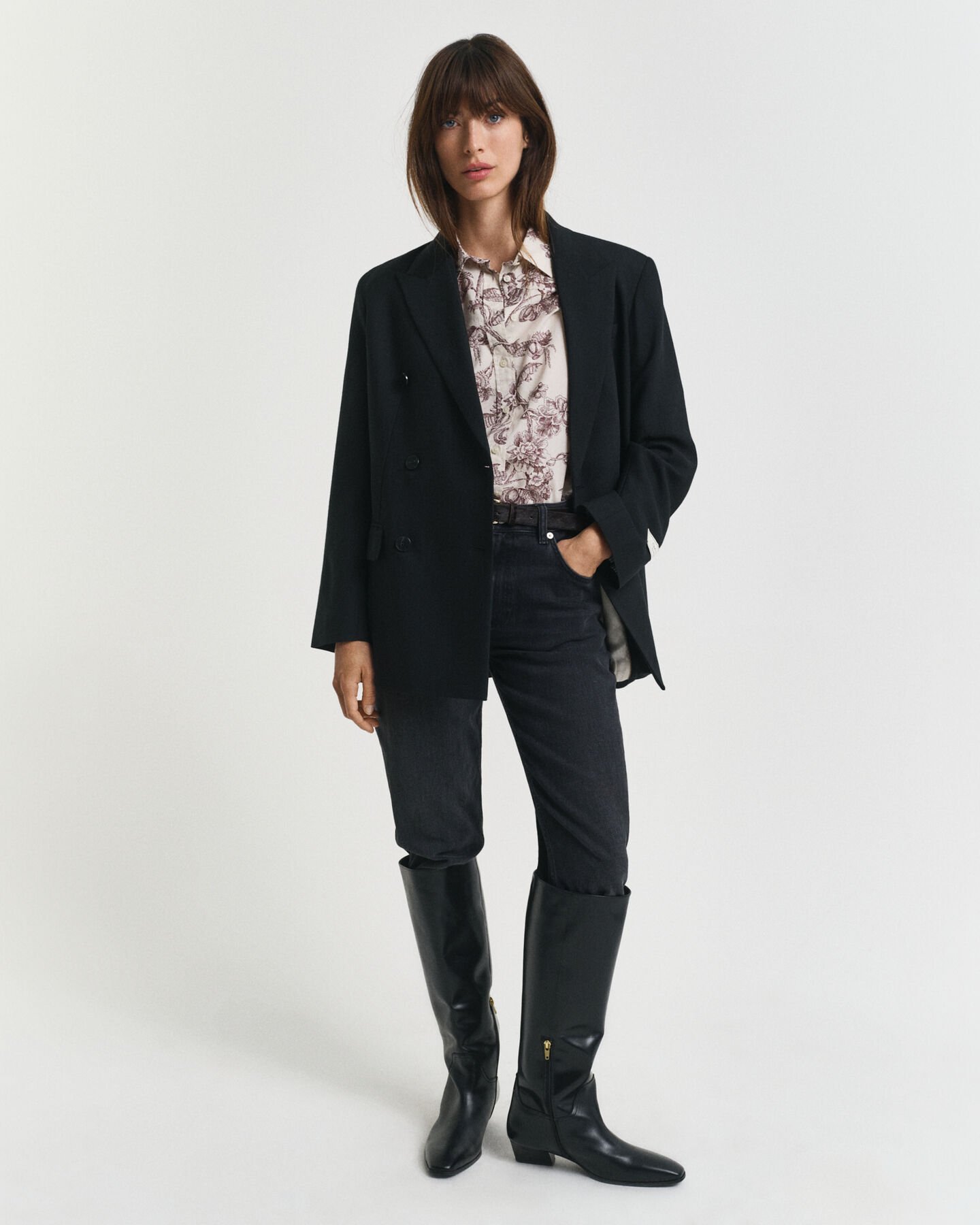 Regular Fit Tree Printed Cotton Voile Shirt