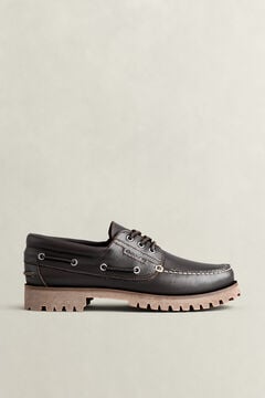 Tratton Leather Boat Shoes — DARK BROWN 5