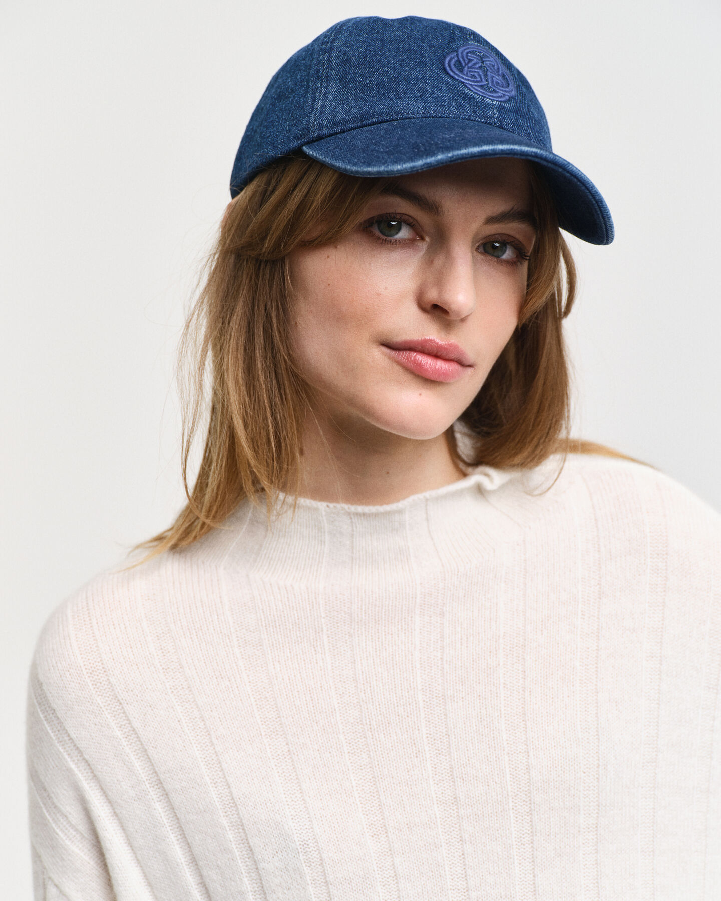 Wide Ribbed Wool Stand Collar Sweater