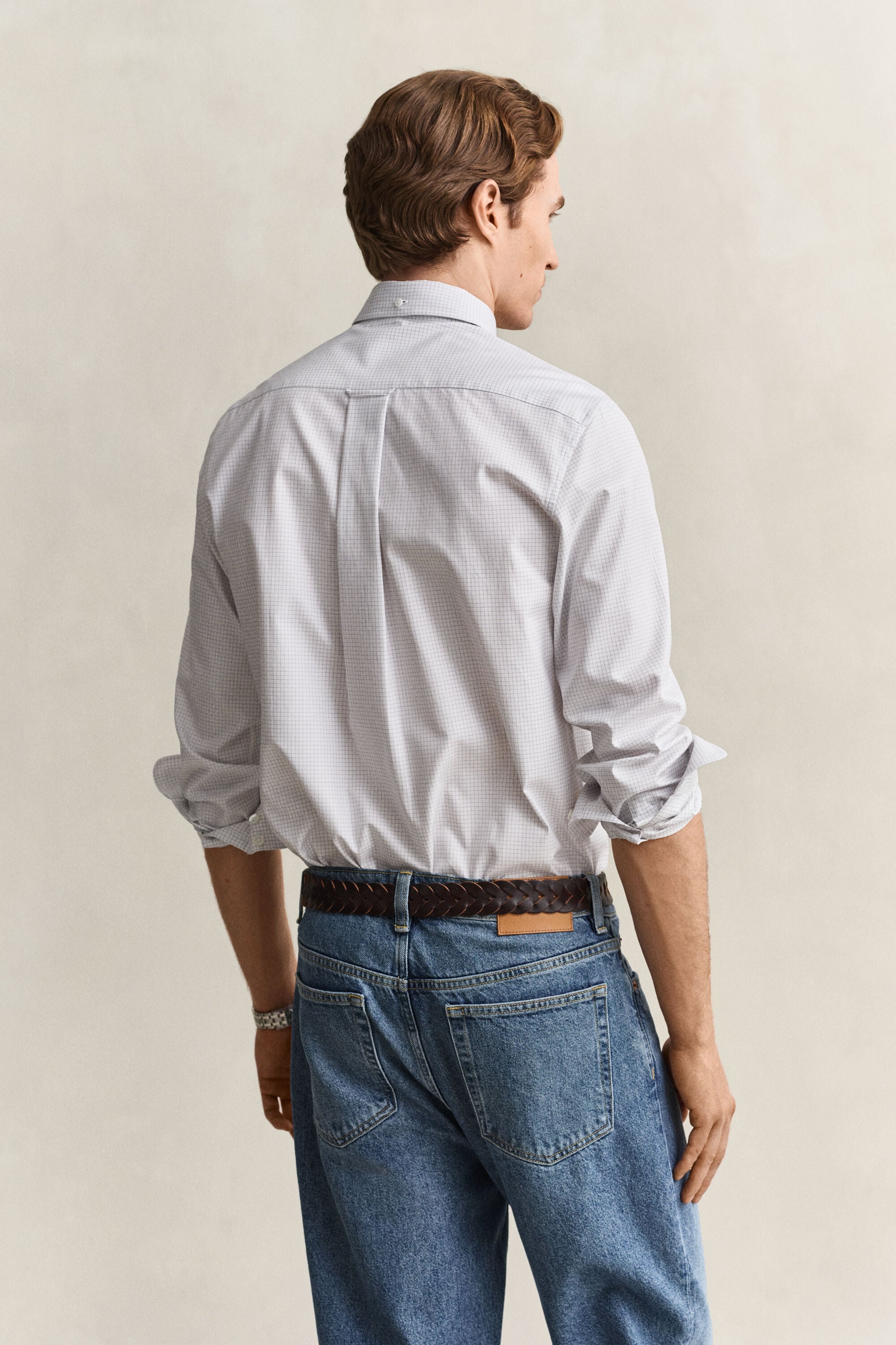 Checked Twill Dress Shirt