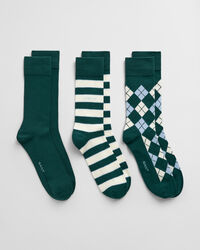 3-Pack Argyle & Striped Socks