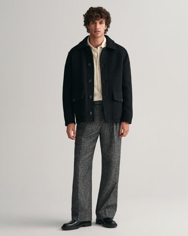 Wide Leg Tweed Suit Pants