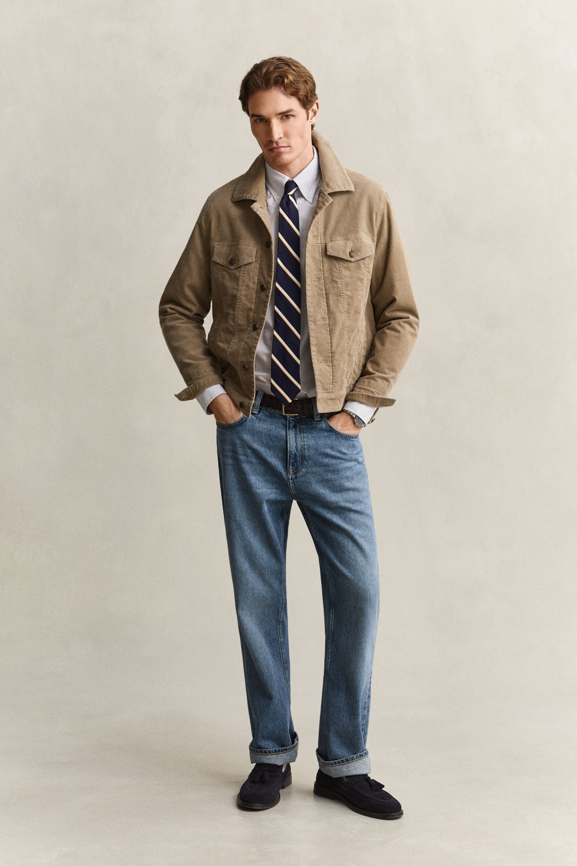 Checked Twill Dress Shirt