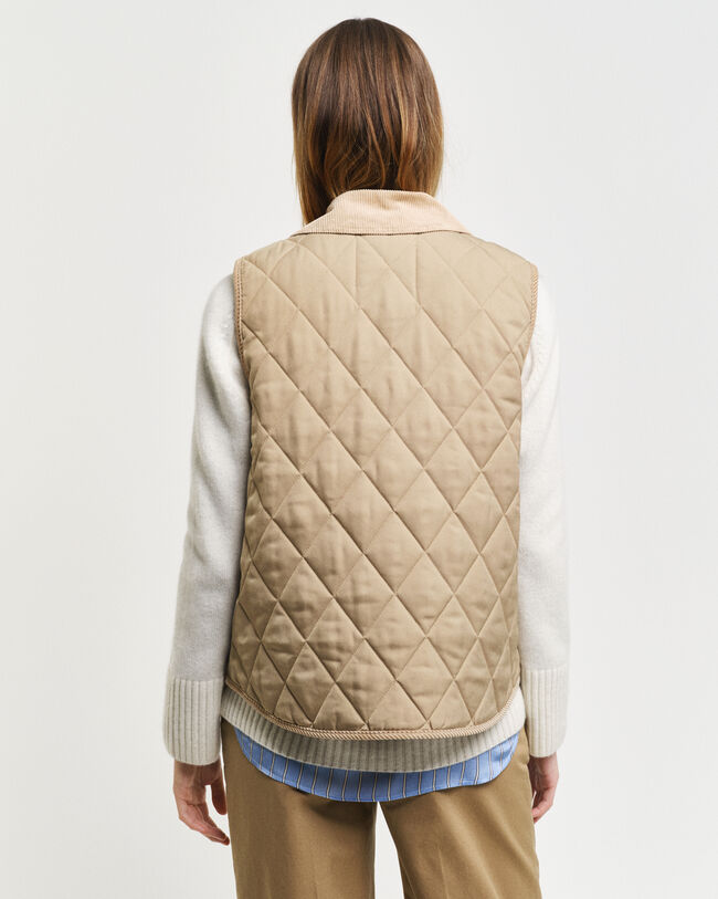 Quilted Corduroy Detailed Vest