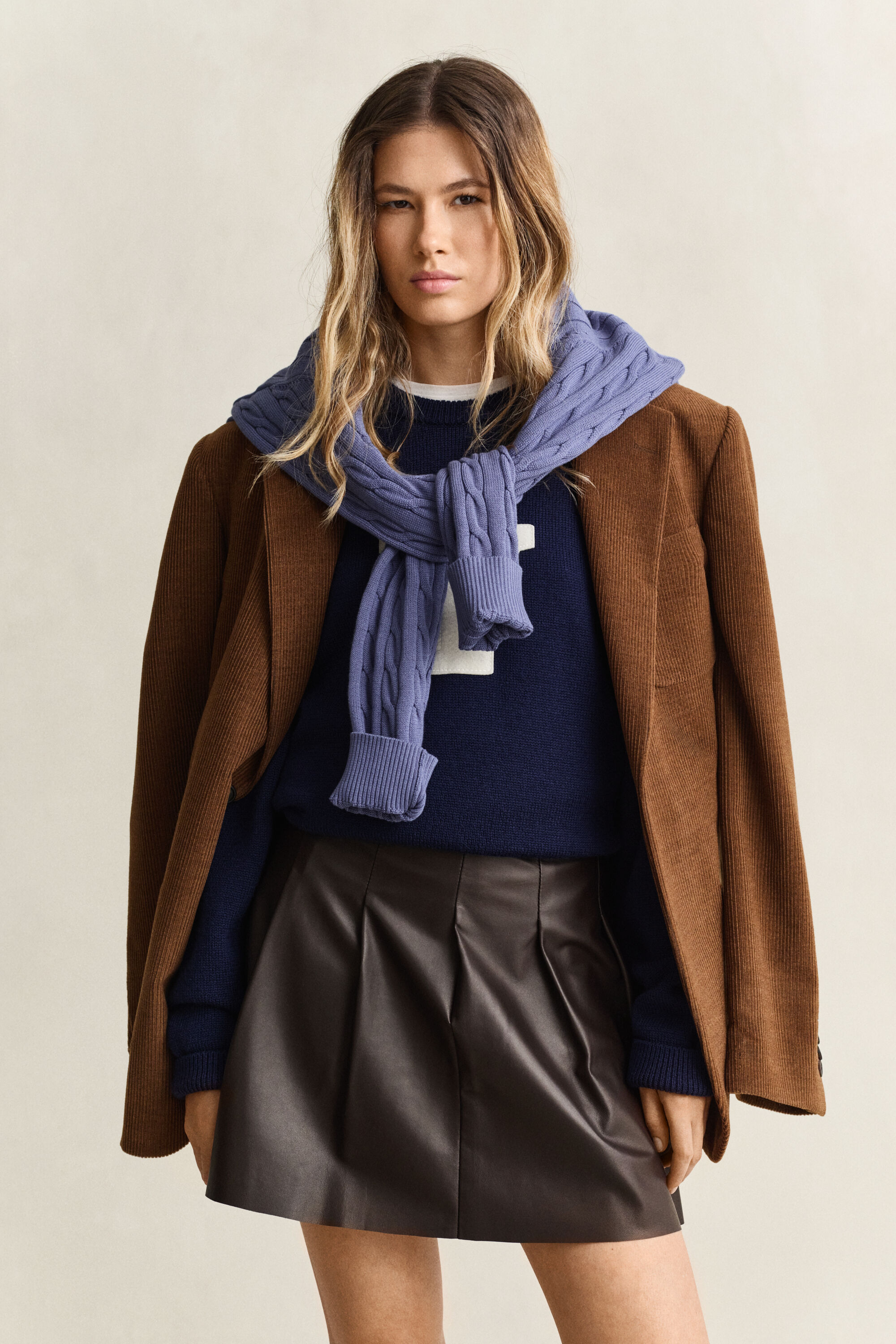 Gant x Yale Pleated Leather Skirt