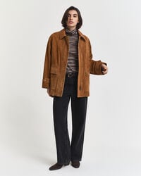 Lightweight Striped Cotton Turtleneck Top