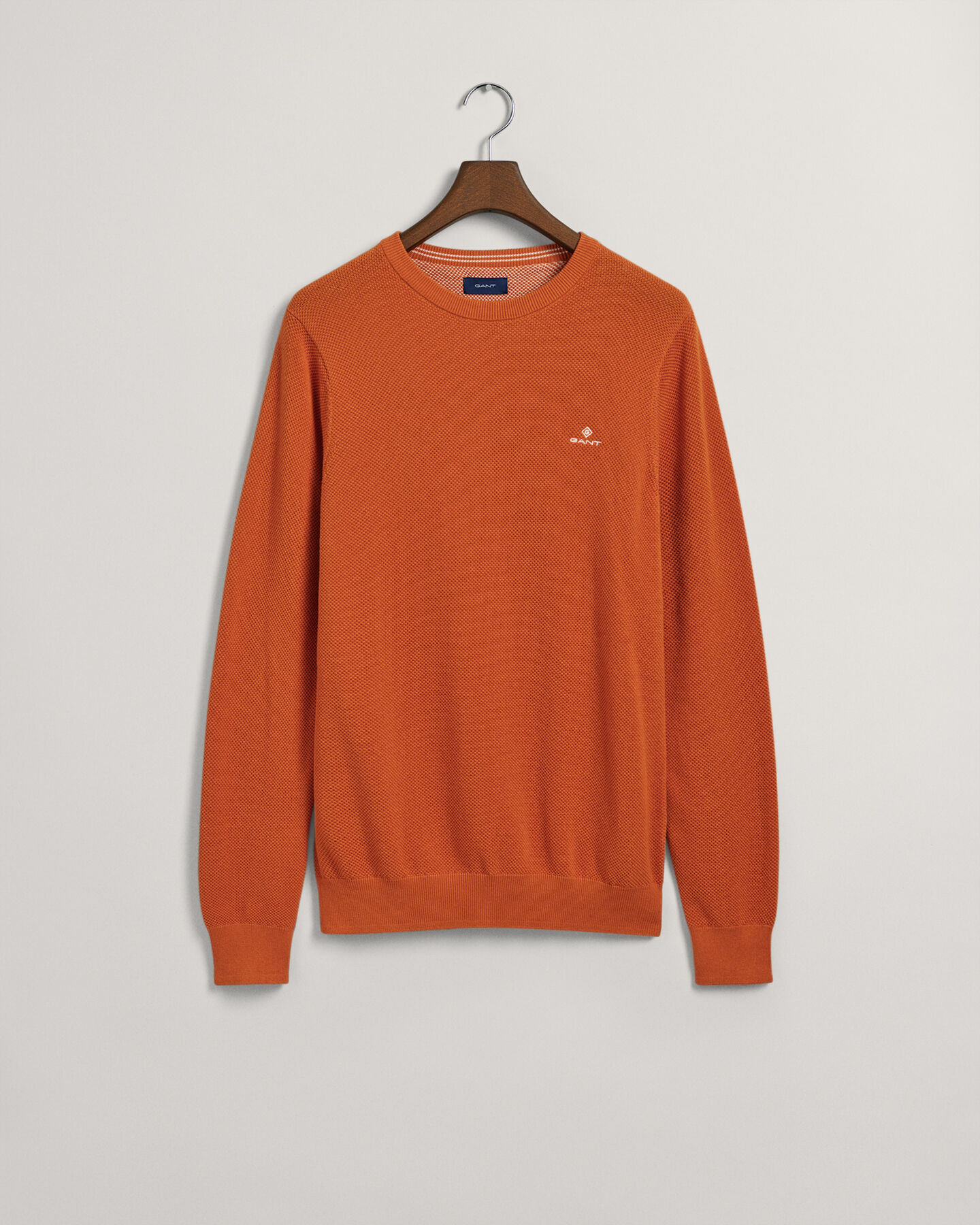 Cotton Piqu&eacute; Crew Neck Sweater