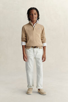 Teen Boys Shield Half-Zip Sweater — OAT BEIGE MARL 6