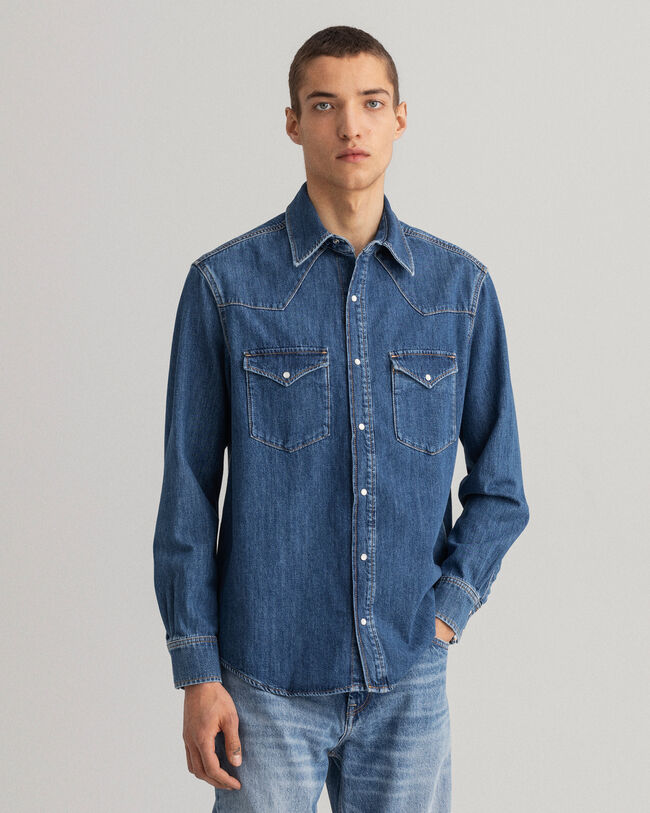 Relaxed Fit Western Denim Shirt