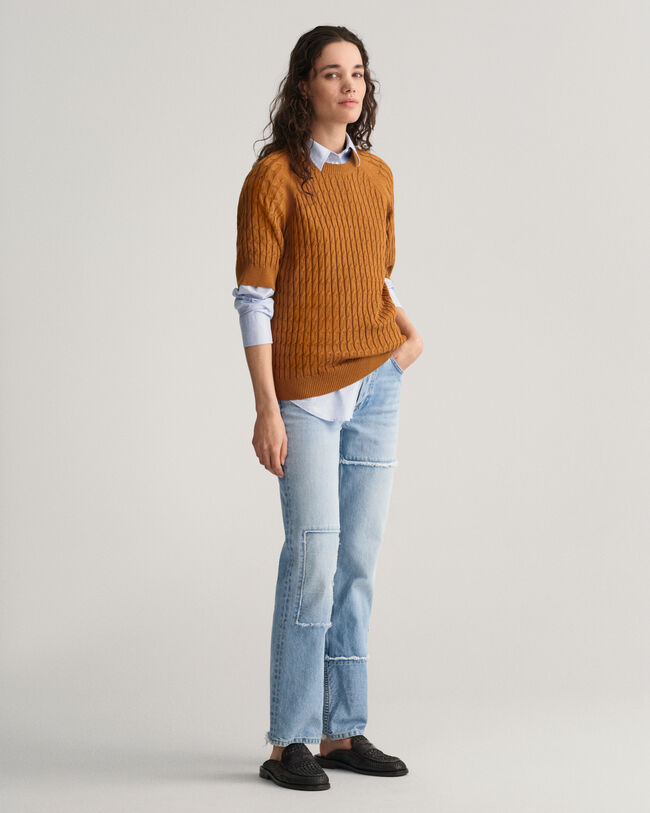 Cable Knit Mid Sleeve Sweater