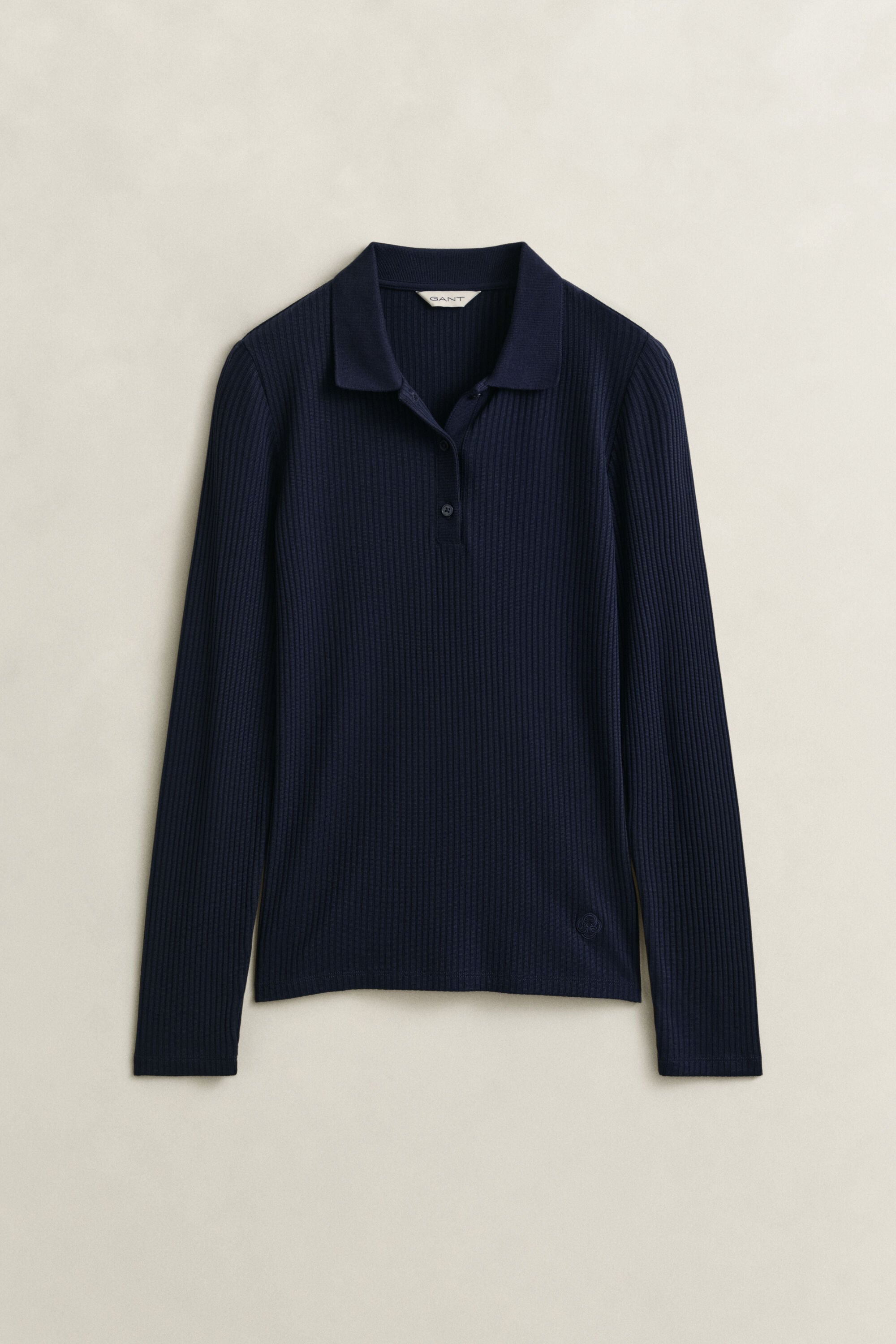Slim Ribbed Polo Top
