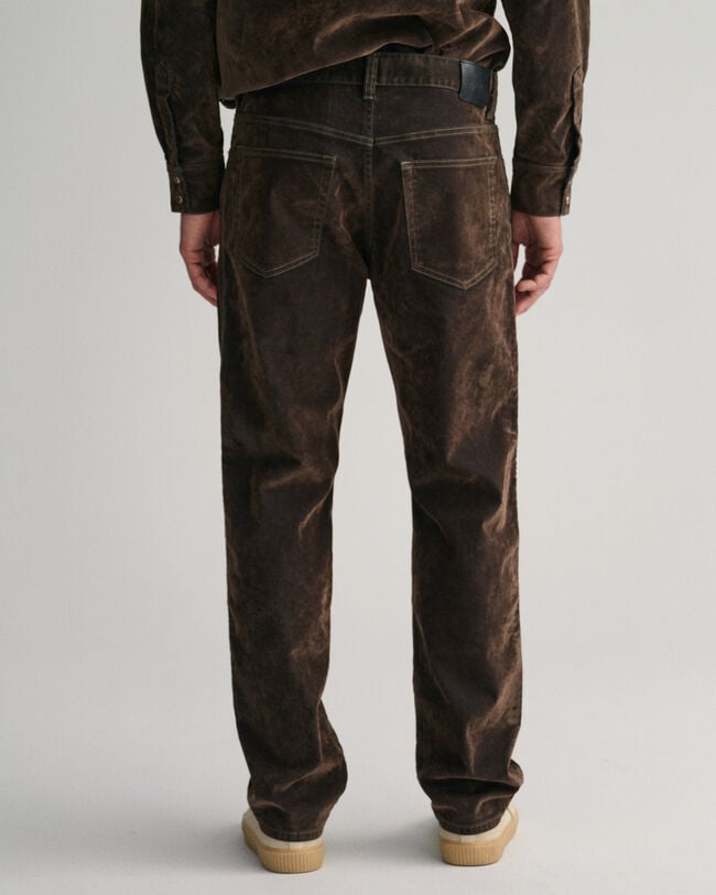 Relaxed Fit Flocked Velvet Jeans