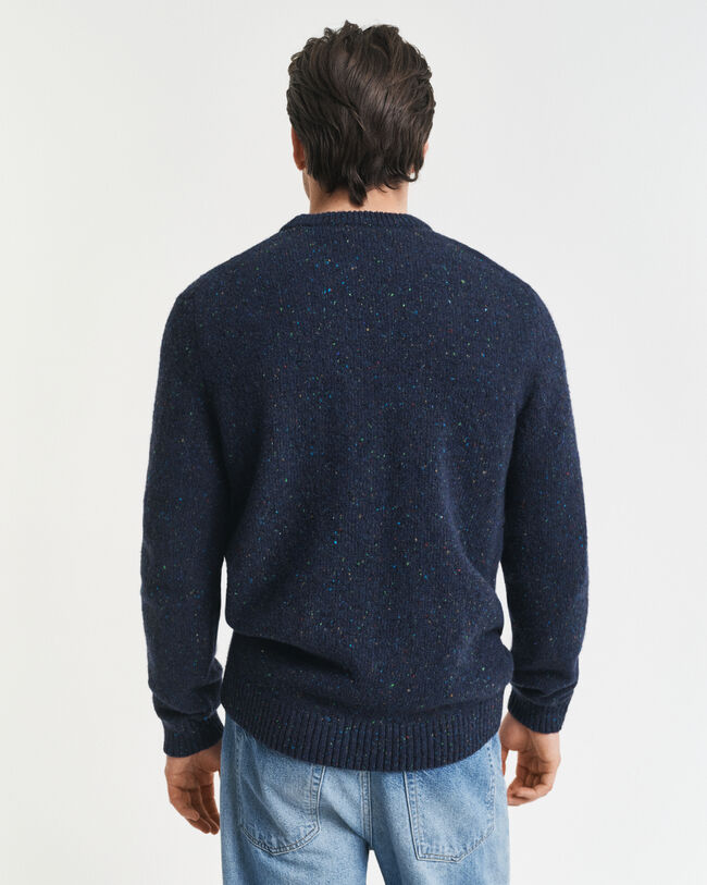 Wool Blend Nepps Crew Neck Sweater
