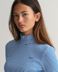 Teen Girls Striped Rib Polo Top
