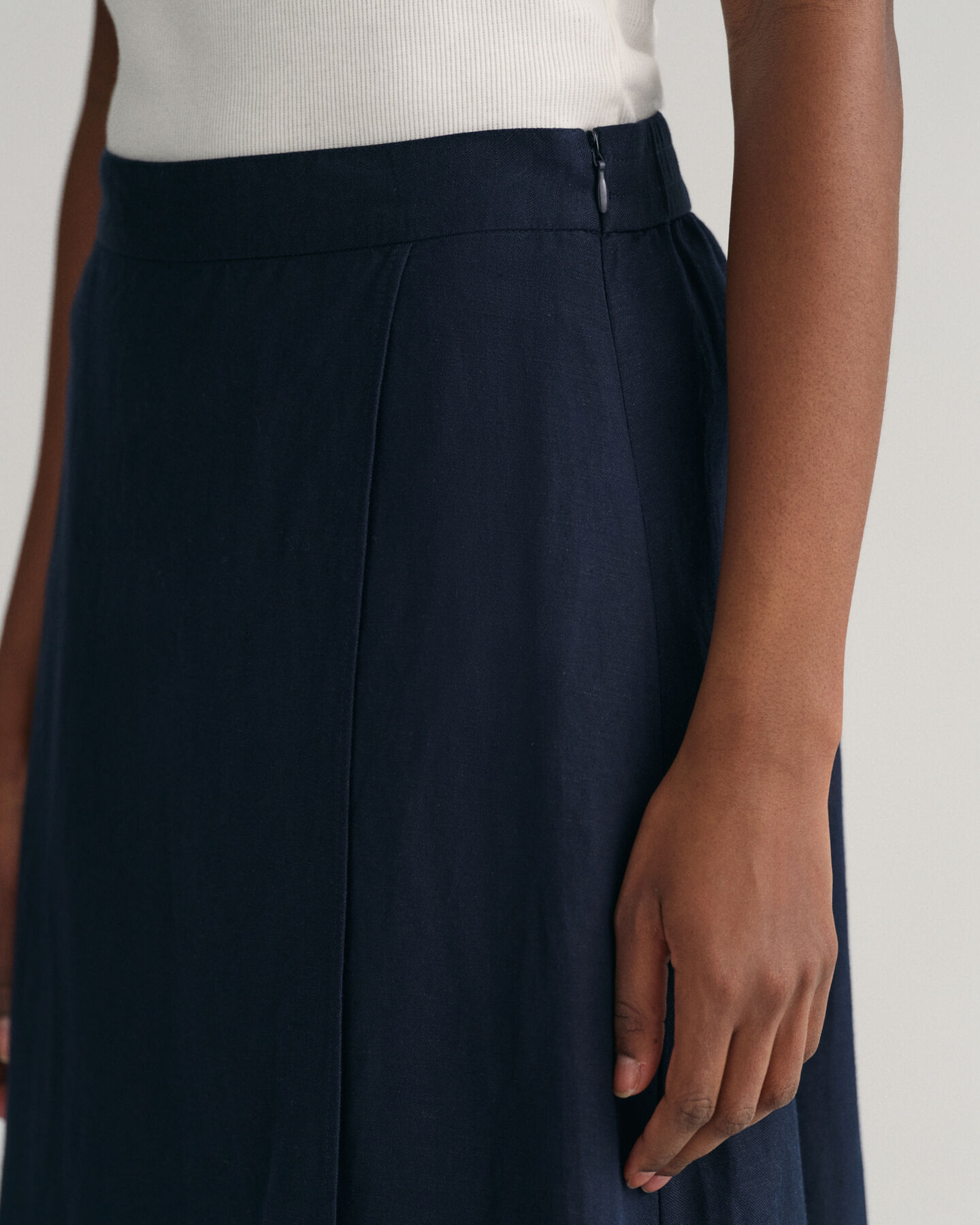 Linen Viscose Midi Skirt