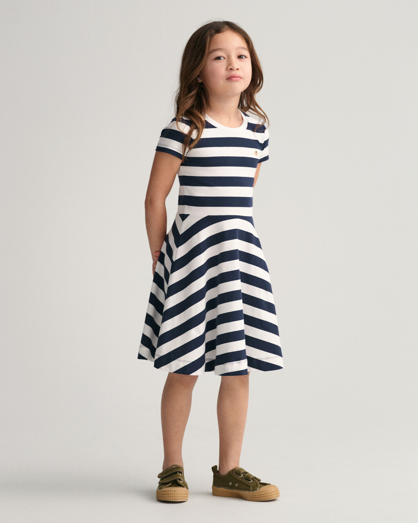 Girls Striped Spin Dress