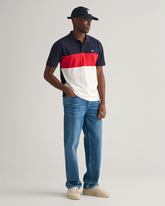 Color Block Piqu&eacute; Polo Shirt