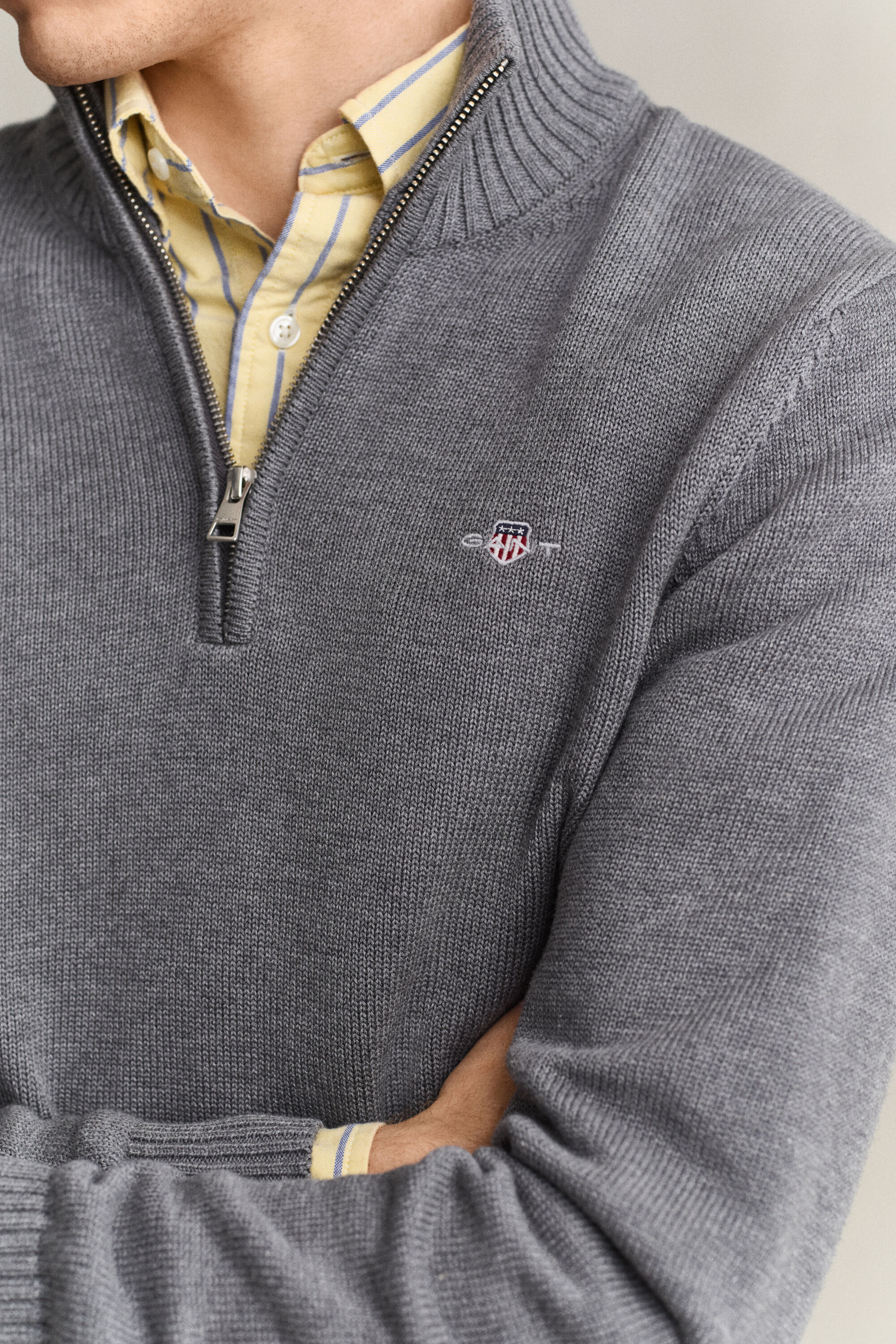 Casual Cotton Half-Zip Sweater