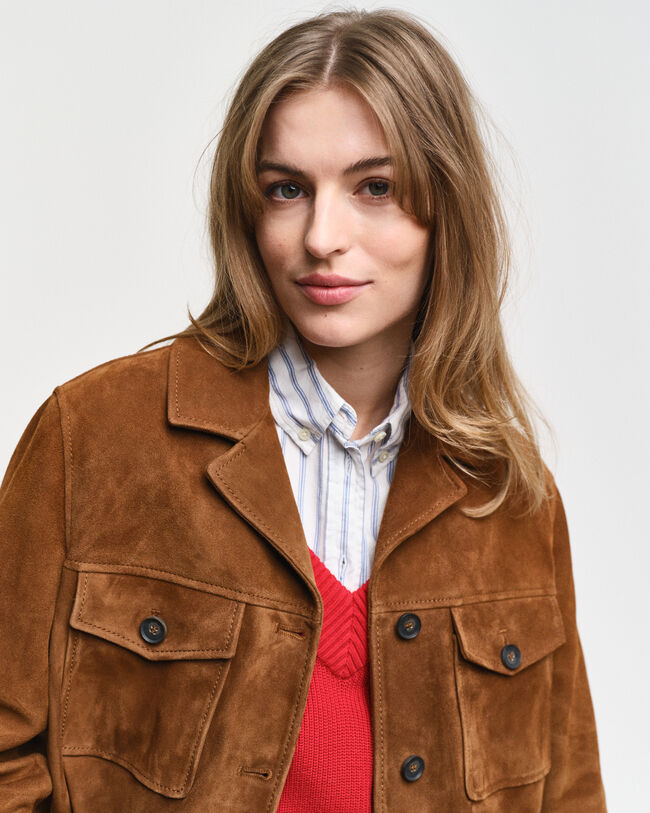 Relaxed Fit Suede Blazer