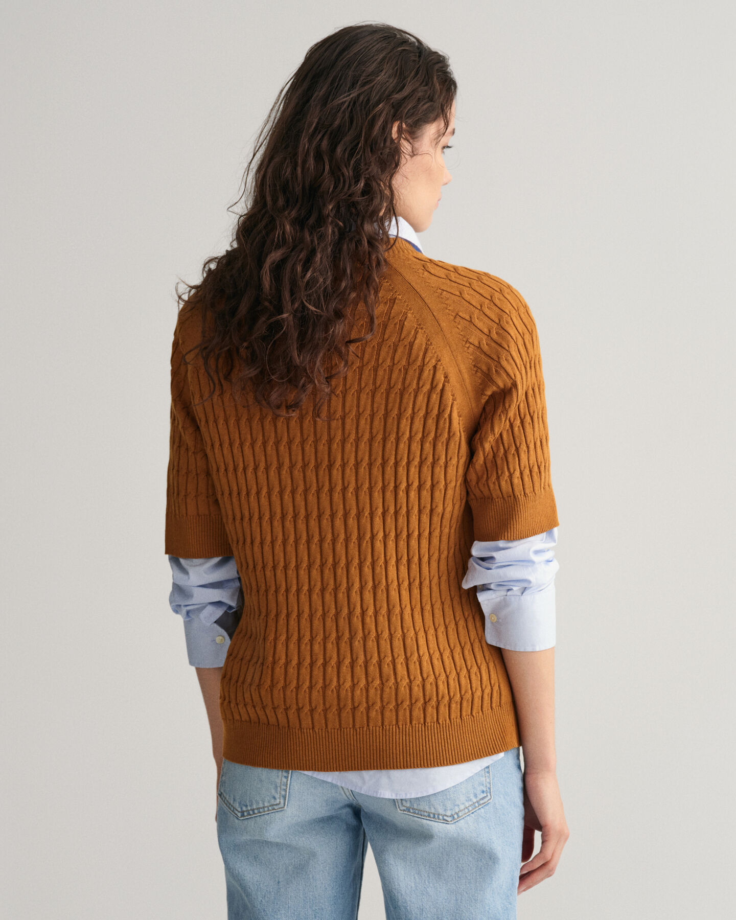 Cable Knit Mid Sleeve Sweater