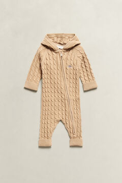 Baby Shield Cable Knit Sleepsuit — OAT BEIGE 2