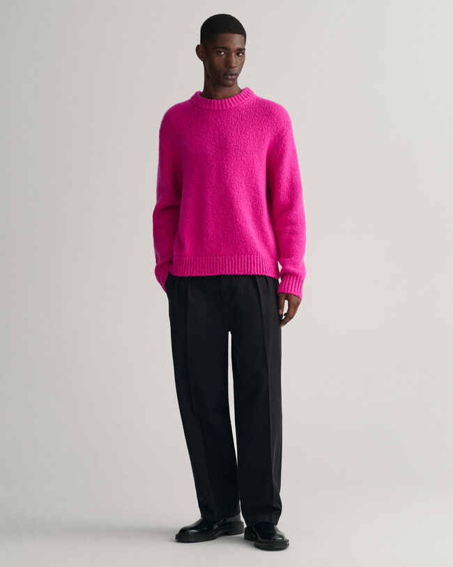Wool Boucl&eacute; Crew Neck Sweater