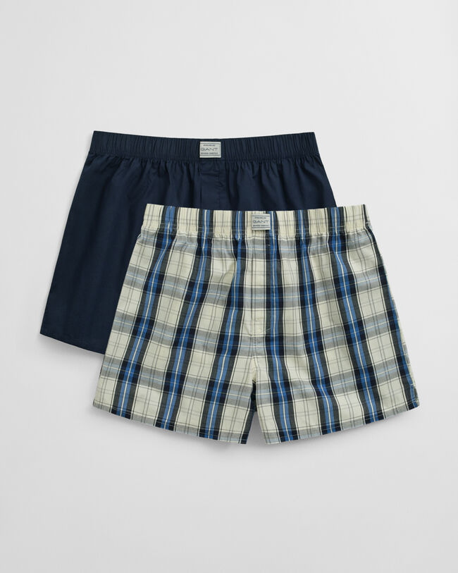 2-Pack Check & Solid Boxer Shorts