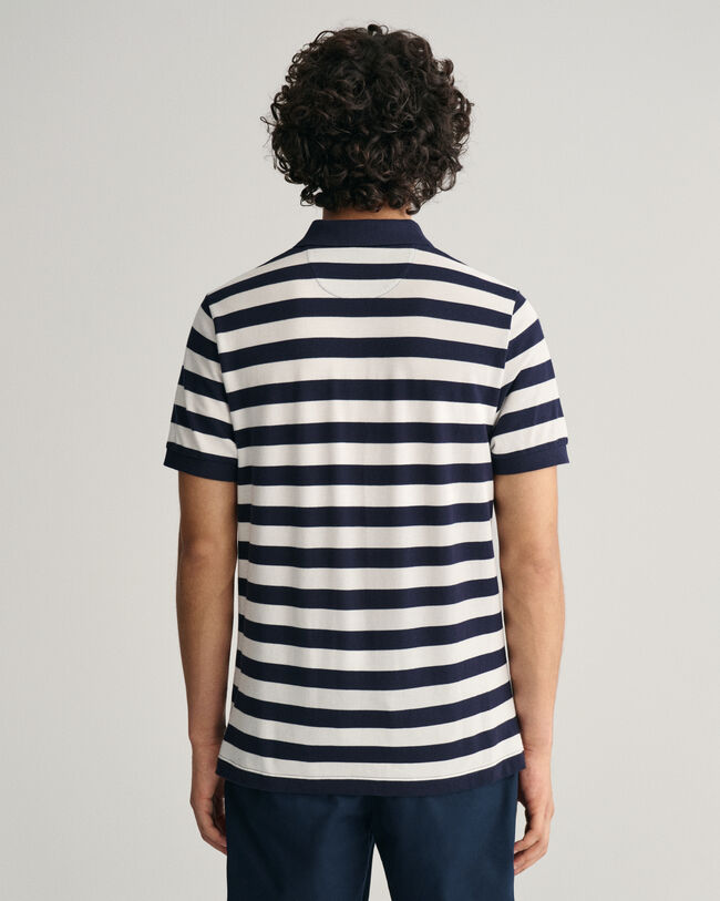 Wide Striped Piqué Polo Shirt