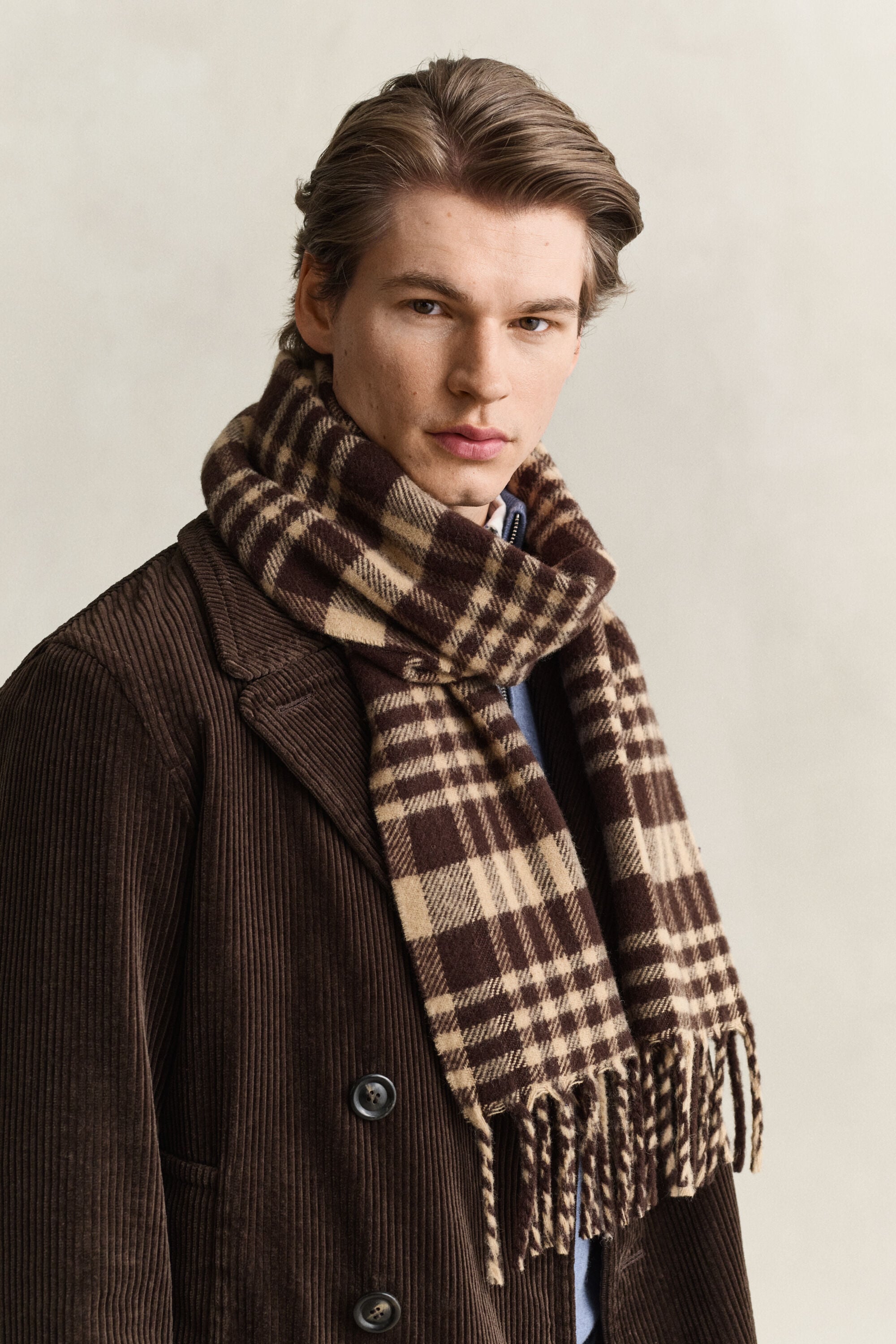 Checked Wool Scarf