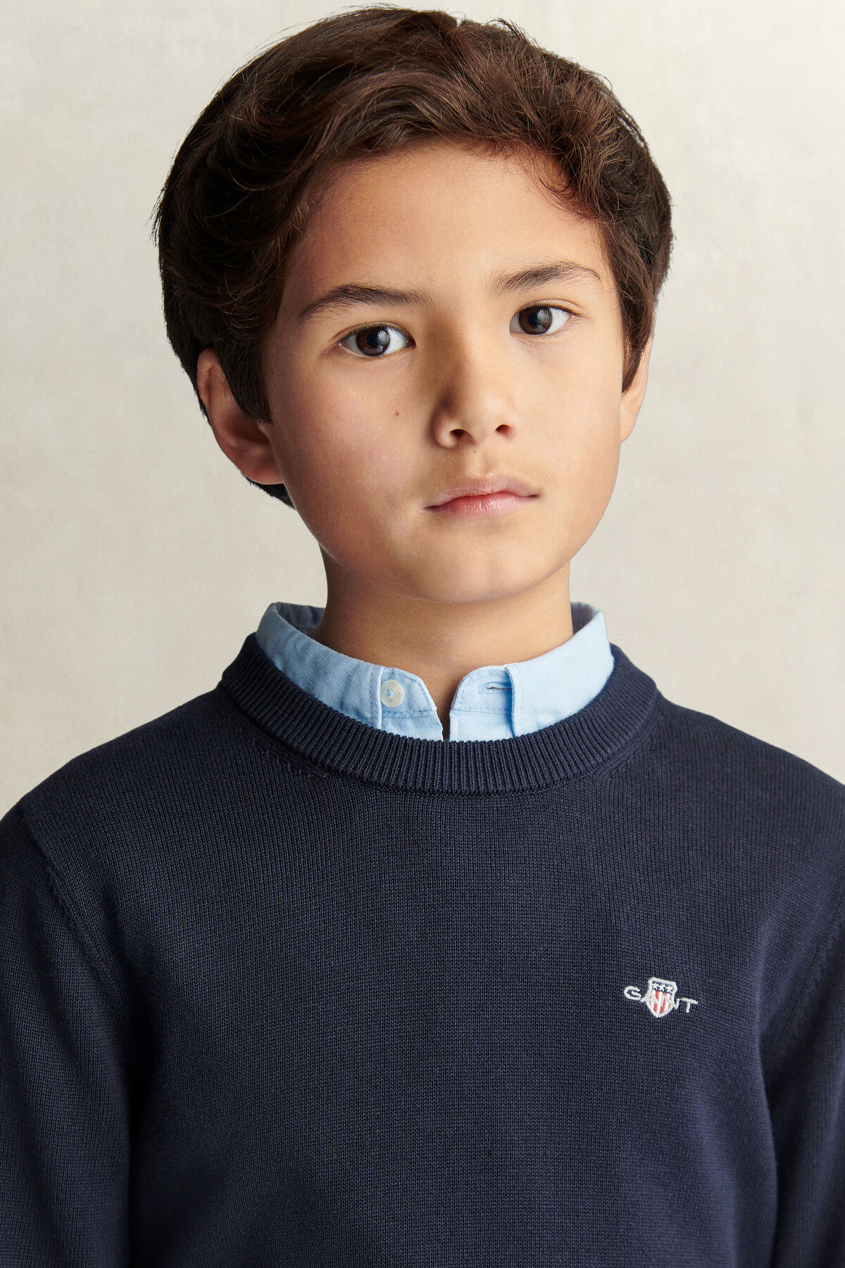 Teen Boys Shield Sweater — EVENING BLUE