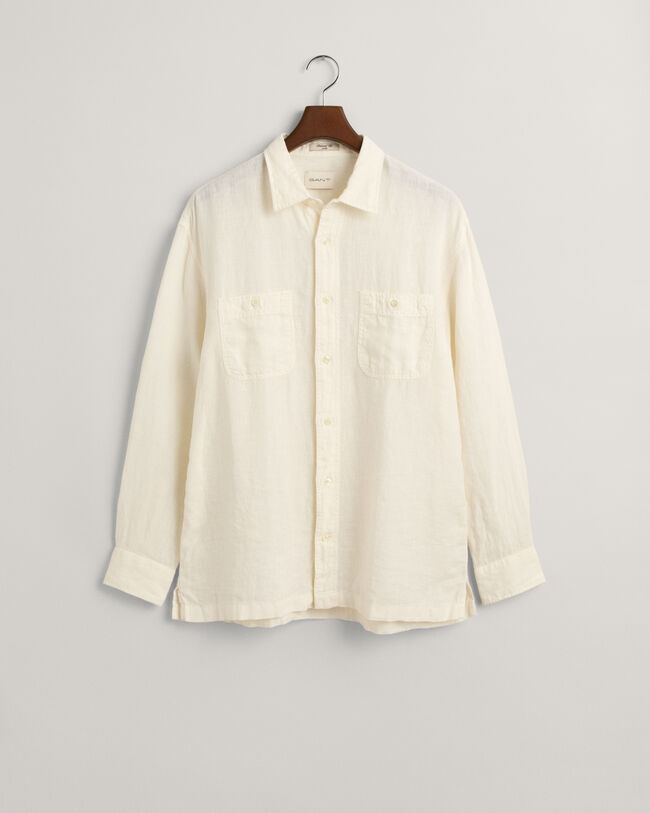 Relaxed Fit Garment-Dyed Linen Shirt