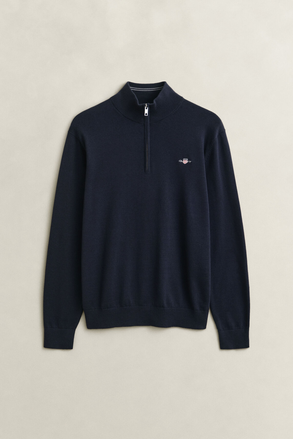 Classic Cotton Half-Zip Sweater — EVENING BLUE