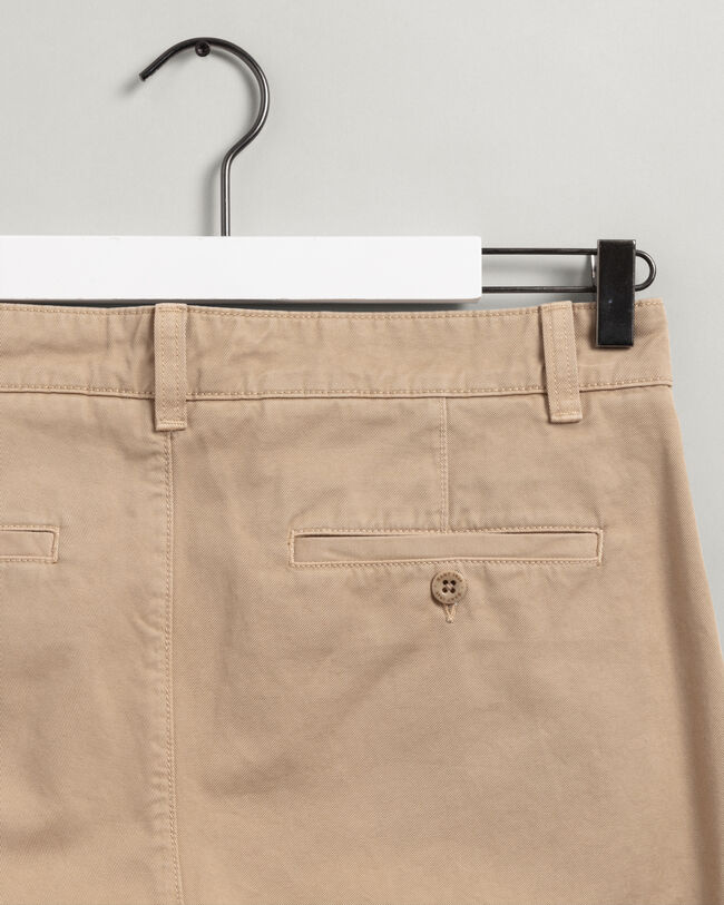 Wide Leg Cotton Twill Chinos
