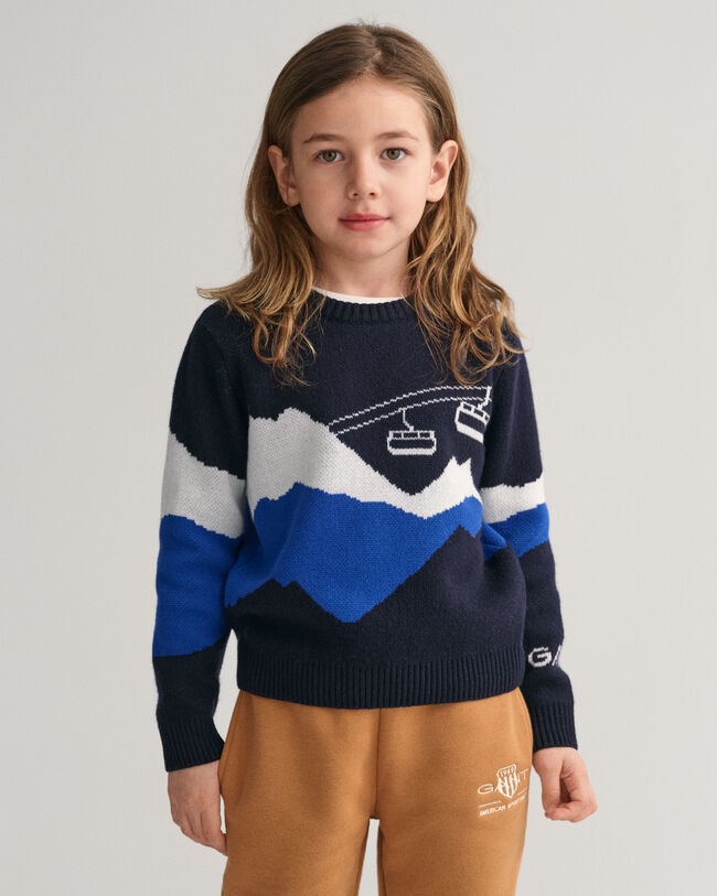 Kids Alpine Jacquard Crew Neck Sweater
