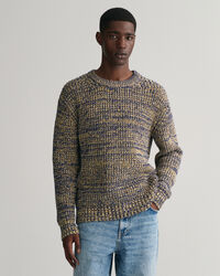 Multicolored Ribbed Crew Neck Sweater